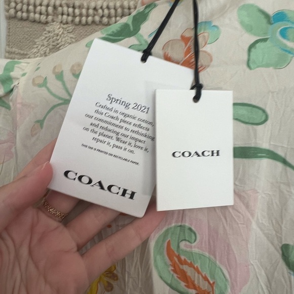 Coach Printed Tie Neck Pleated Dress Spring Size 10 - Picture 11 of 11